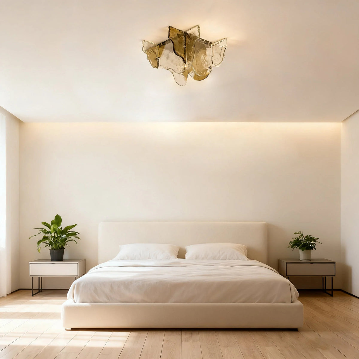 Ceiling Lamp Hand-Blown Gradient Glass Dimmable Warm Glow
