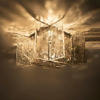 Ceiling Lamp Hand-Blown Ice-Effect Glass Dimmable