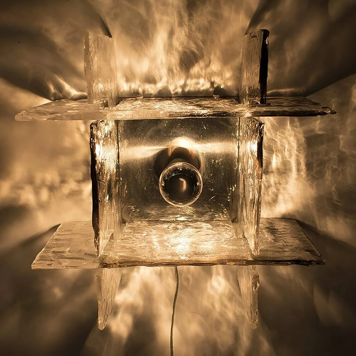 Ceiling Lamp Hand-Blown Ice-Effect Glass Dimmable