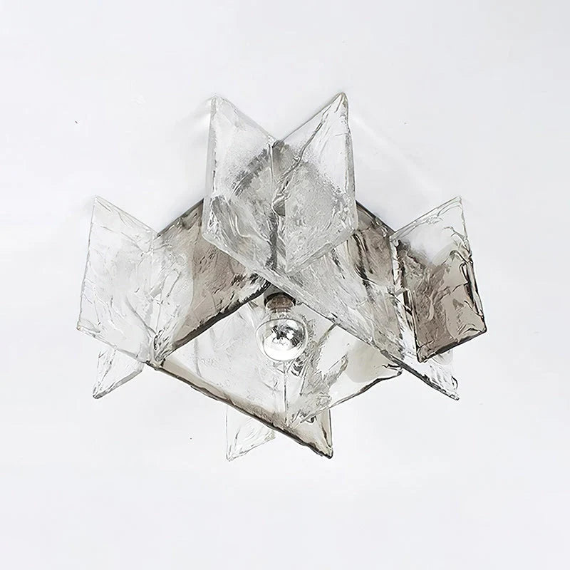 Ceiling Lamp Hand-Blown Ice-Effect Glass Dimmable