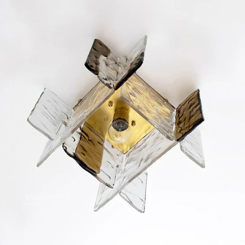 Ceiling Lamp Hand-Blown Ice-Effect Glass Dimmable