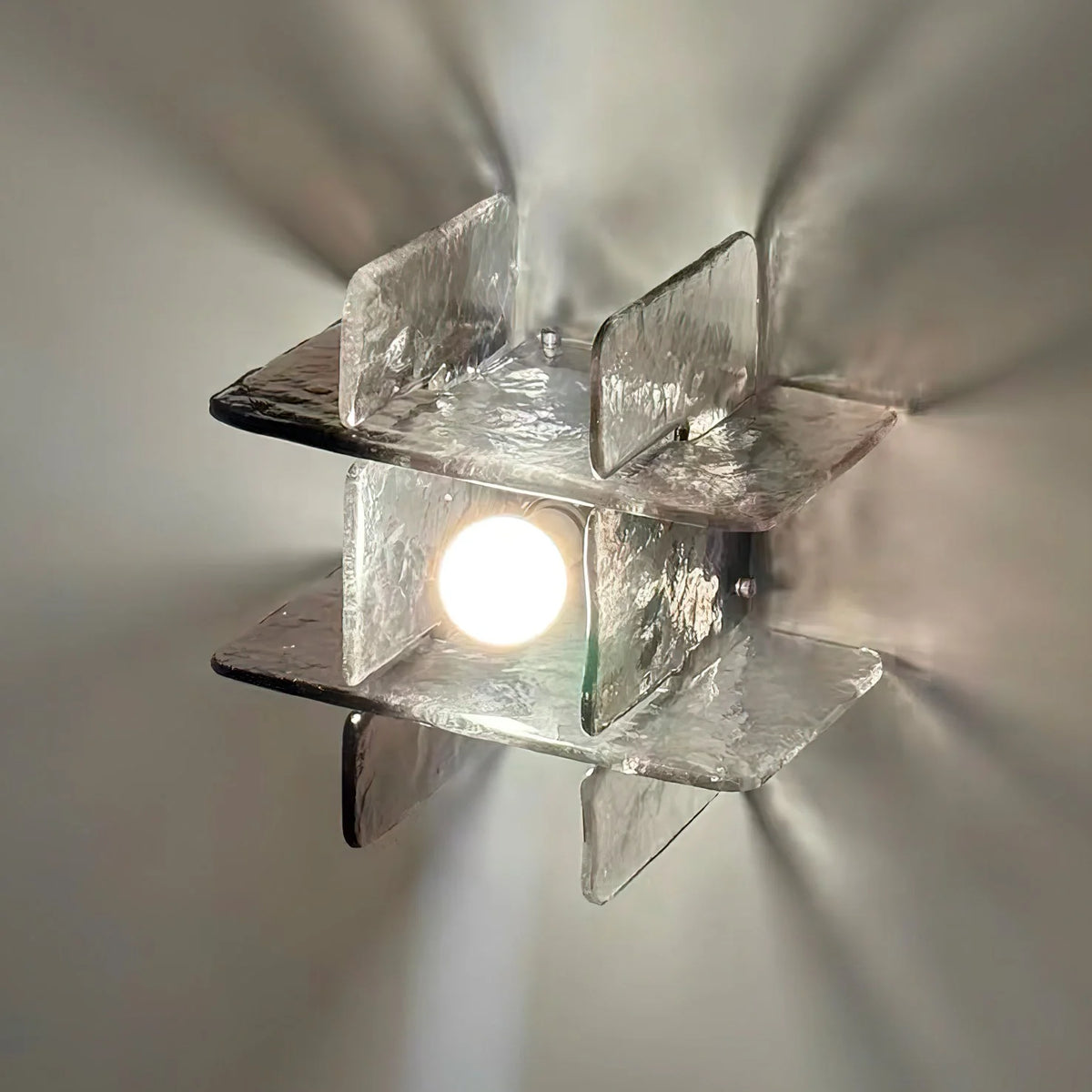 Ceiling Lamp Hand-Blown Ice-Effect Glass Dimmable
