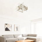 Ceiling Lamp Hand-Blown Ice-Effect Glass Dimmable