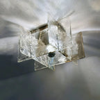 Ceiling Lamp Hand-Blown Ice-Effect Glass Dimmable