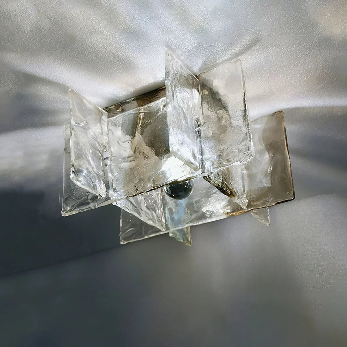 Ceiling Lamp Hand-Blown Ice-Effect Glass Dimmable