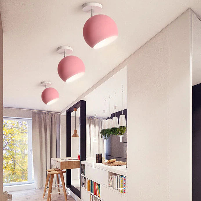 Ceiling Lamp Iron Frame Wood Accents E26 Socket