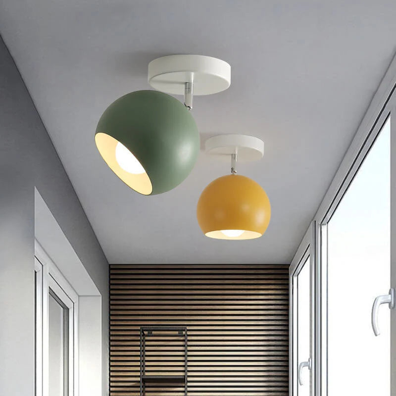 Ceiling Lamp Iron Frame Wood Accents E26 Socket