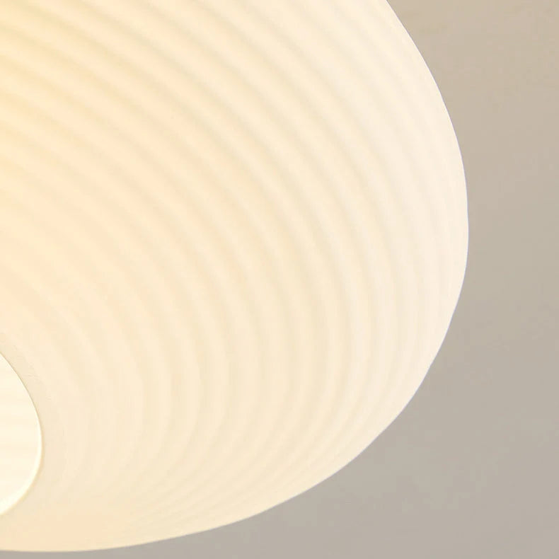 Ceiling Lamp Japandi Semi-Flush Solid Wood & Glass