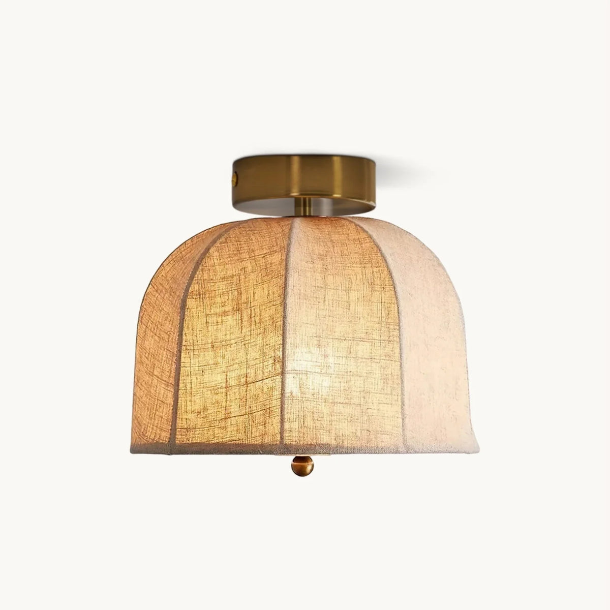 Ceiling Lamp Linen Shade Golden Iron Frame