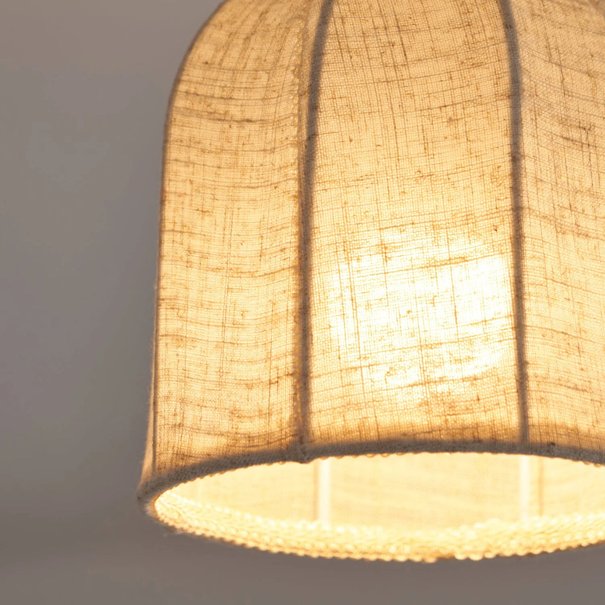 Ceiling Lamp Linen Shade Golden Iron Frame