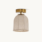 Ceiling Lamp Linen Shade Golden Iron Frame