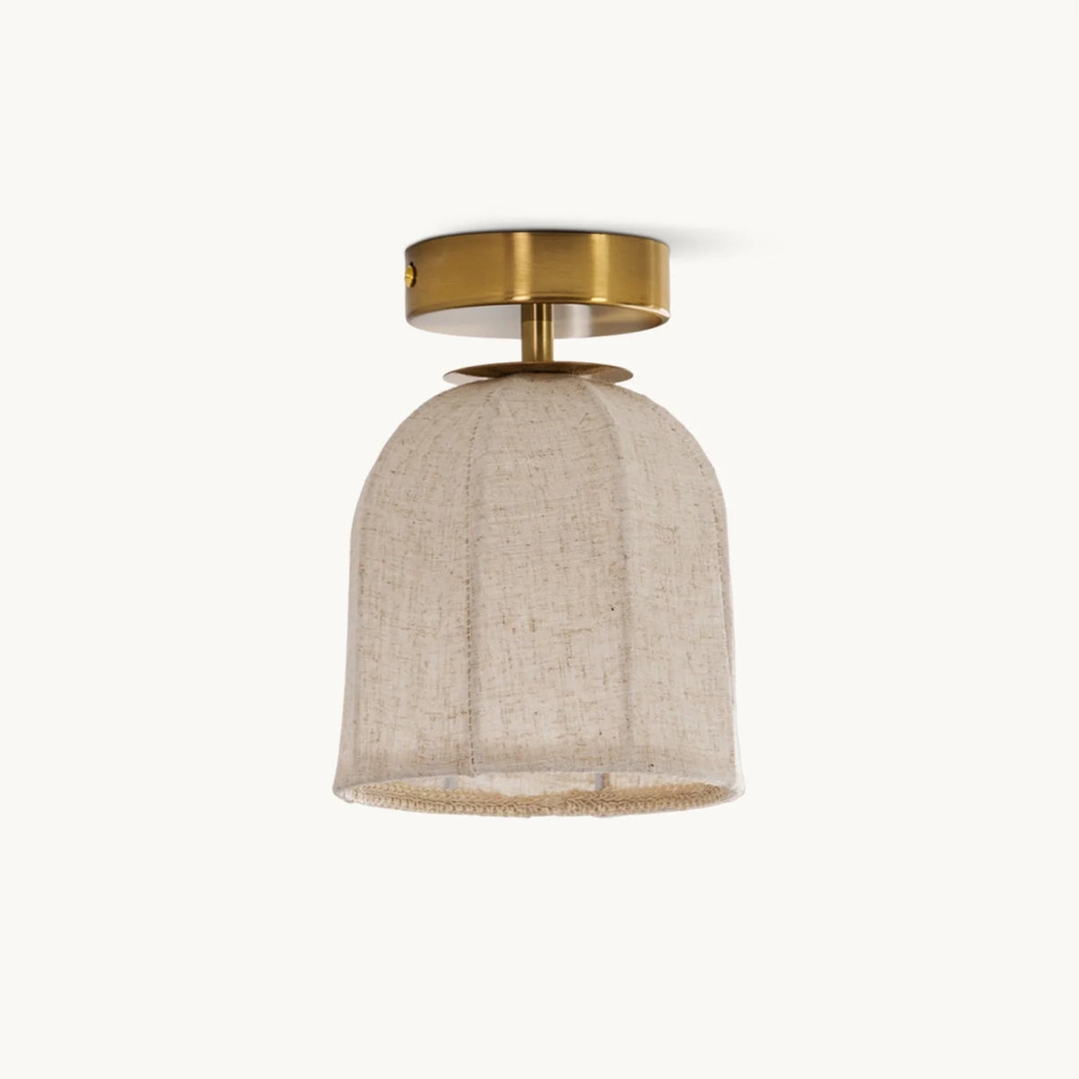 Ceiling Lamp Linen Shade Golden Iron Frame