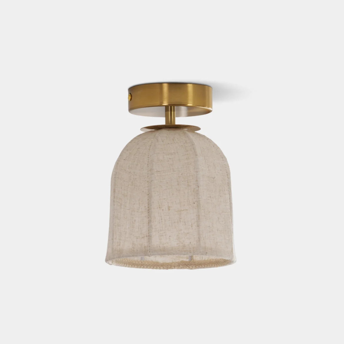 Ceiling Lamp Linen Shade Golden Iron Frame