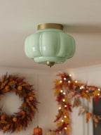 Ceiling Lamp Milk Glass Semi-Flush Soft Diffusing