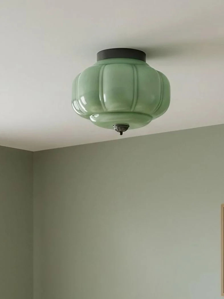 Ceiling Lamp Milk Glass Semi-Flush Soft Diffusing