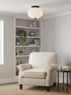 Ceiling Lamp Milk Glass Semi-Flush Soft Diffusing