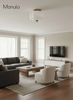 Ceiling Lamp Milk Glass Semi-Flush Soft Diffusing