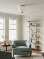 Ceiling Lamp Milk Glass Semi-Flush Soft Diffusing