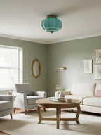 Ceiling Lamp Milk Glass Semi-Flush Soft Diffusing