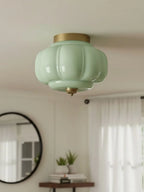 Ceiling Lamp Milk Glass Semi-Flush Soft Diffusing