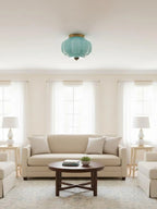 Ceiling Lamp Milk Glass Semi-Flush Soft Diffusing