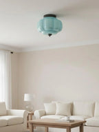 Ceiling Lamp Milk Glass Semi-Flush Soft Diffusing