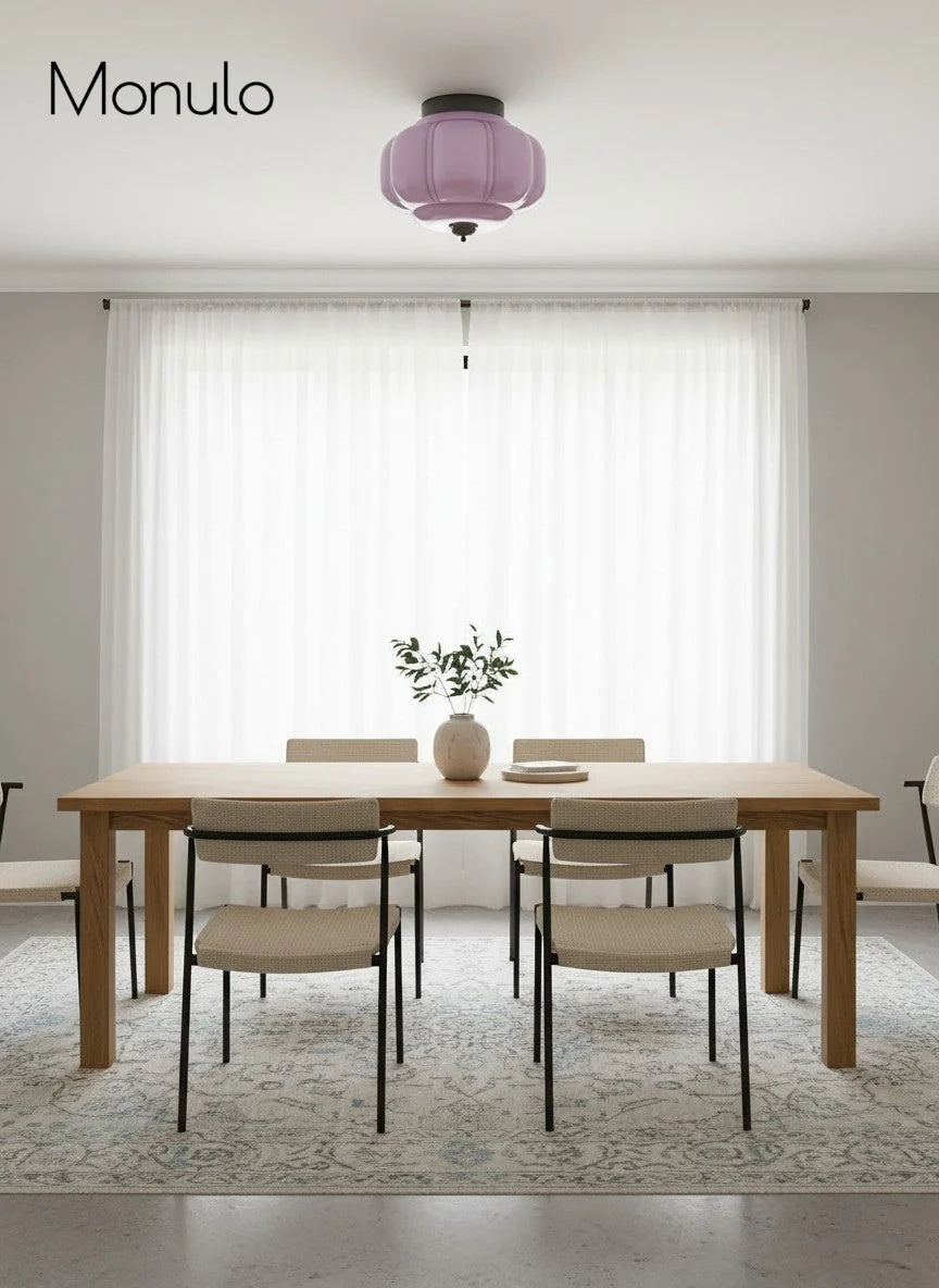 Ceiling Lamp Milk Glass Semi-Flush Soft Diffusing