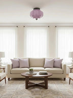 Ceiling Lamp Milk Glass Semi-Flush Soft Diffusing