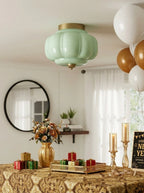 Ceiling Lamp Milk Glass Semi-Flush Soft Diffusing