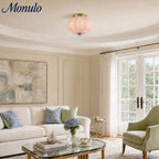 Ceiling Lamp Milk Glass Semi-Flush Soft Diffusing