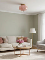 Ceiling Lamp Milk Glass Semi-Flush Soft Diffusing