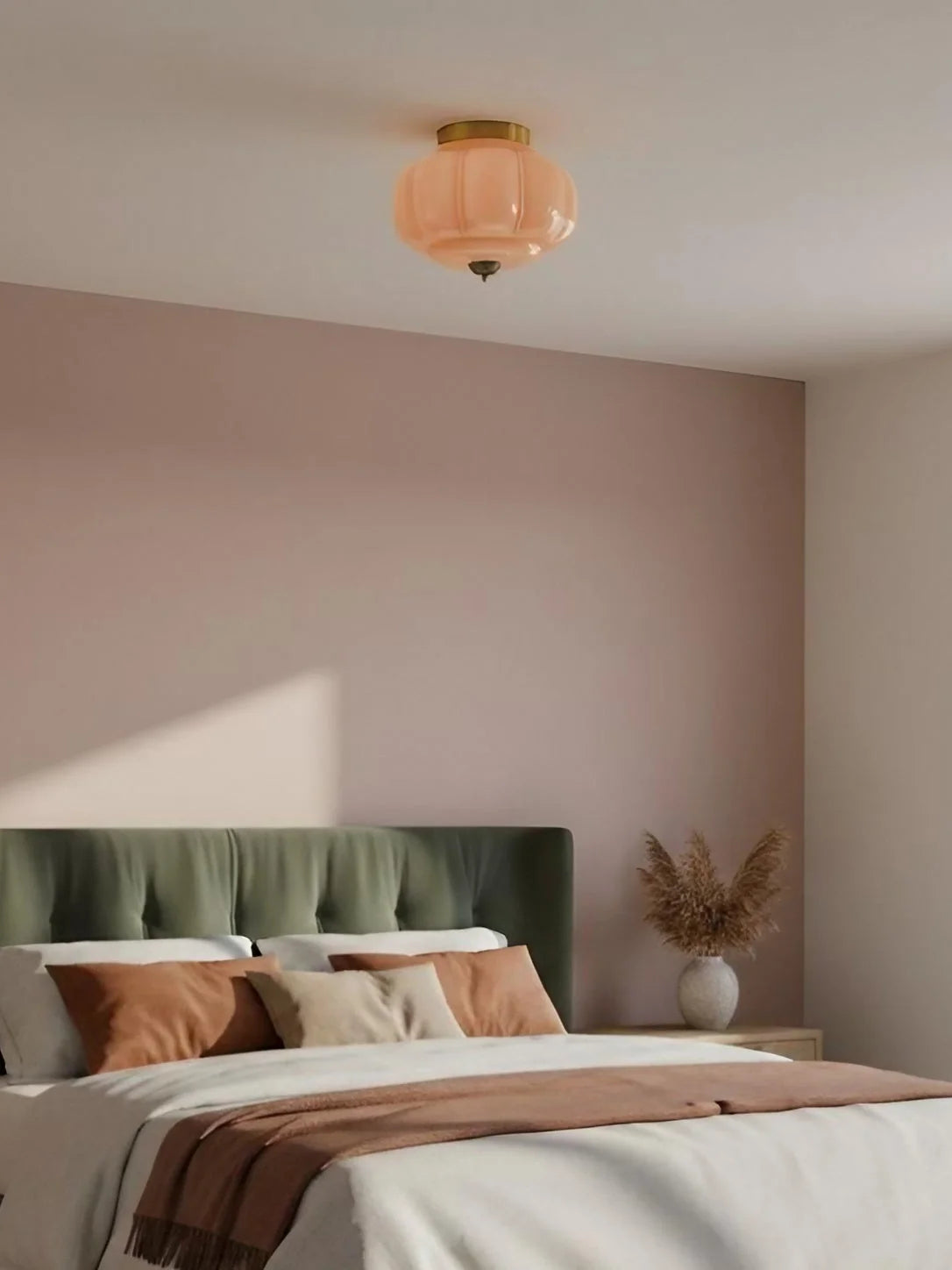 Ceiling Lamp Milk Glass Semi-Flush Soft Diffusing