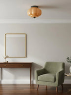 Ceiling Lamp Milk Glass Semi-Flush Soft Diffusing
