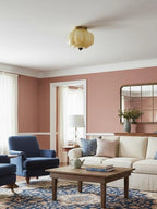 Ceiling Lamp Milk Glass Semi-Flush Soft Diffusing