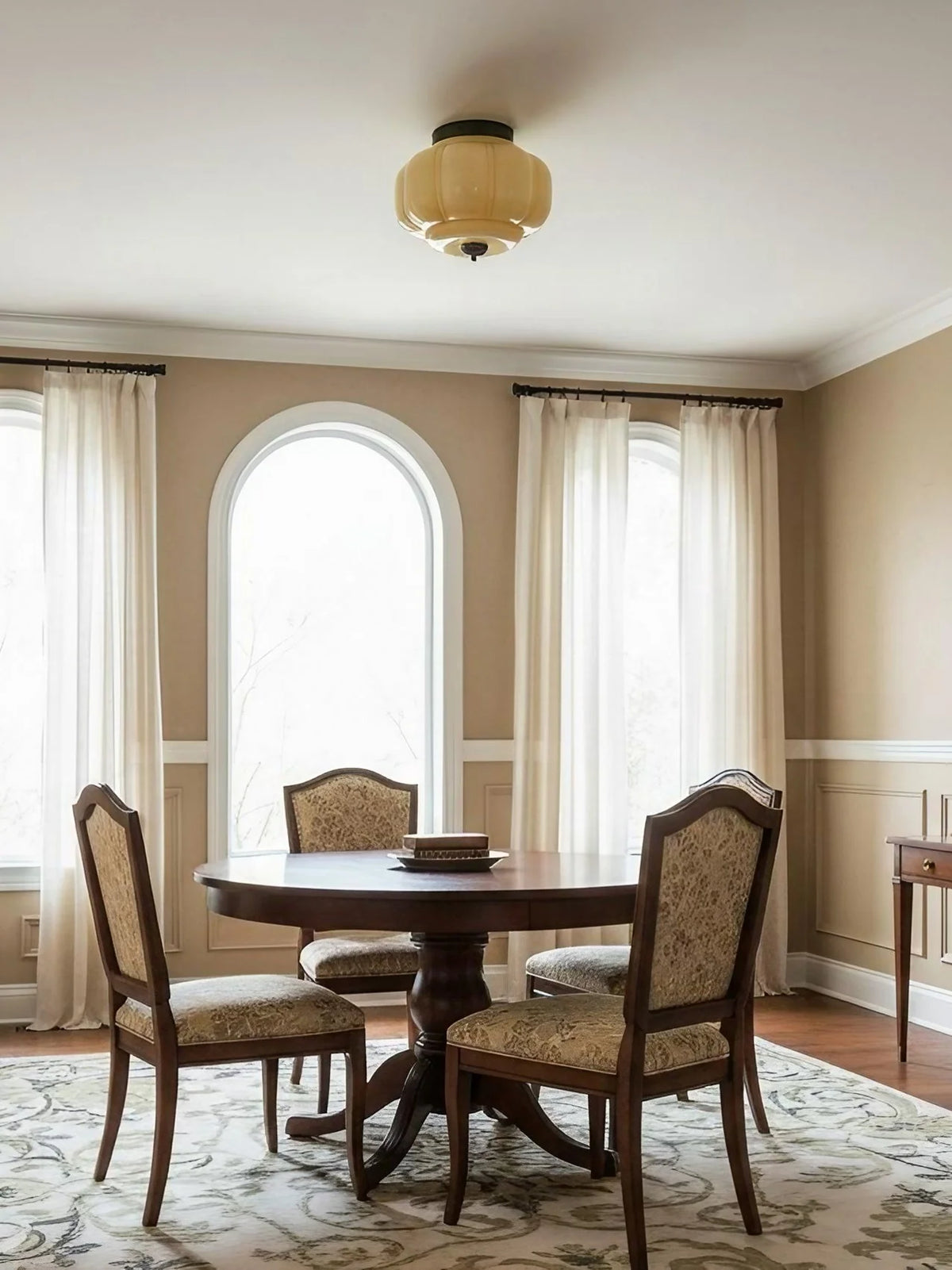 Ceiling Lamp Milk Glass Semi-Flush Soft Diffusing