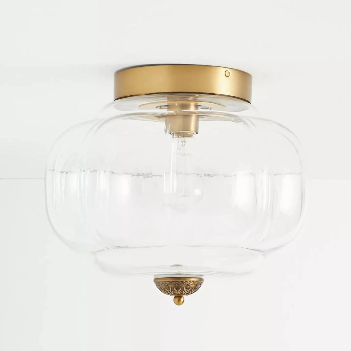 Ceiling Lamp Milk Glass Semi-Flush Soft Diffusing