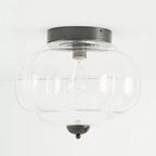 Ceiling Lamp Milk Glass Semi-Flush Soft Diffusing