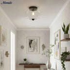 Ceiling Lamp Milk Glass Semi-Flush Soft Diffusing