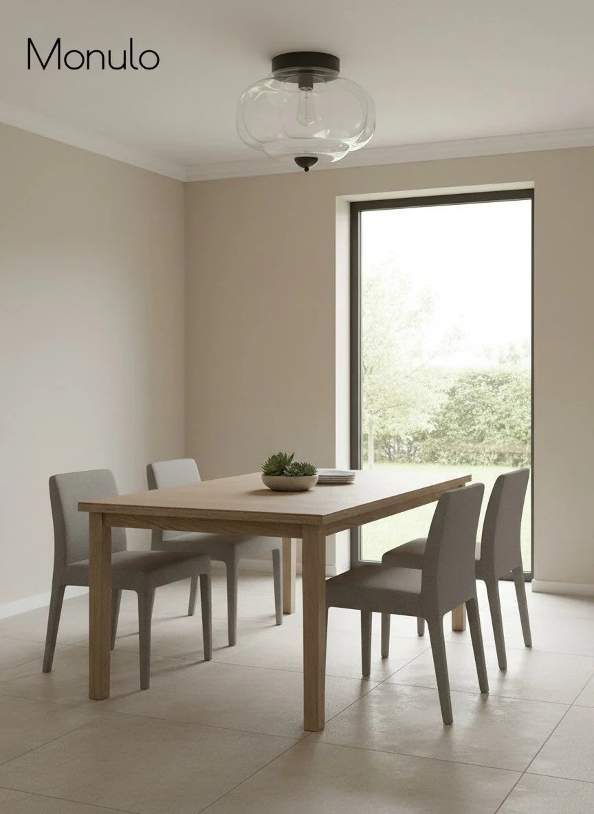 Ceiling Lamp Milk Glass Semi-Flush Soft Diffusing