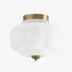Ceiling Lamp Milk Glass Semi-Flush Soft Diffusing