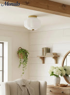 Ceiling Lamp Milk Glass Semi-Flush Soft Diffusing