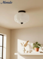 Ceiling Lamp Milk Glass Semi-Flush Soft Diffusing