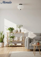 Ceiling Lamp Milk Glass Semi-Flush Soft Diffusing