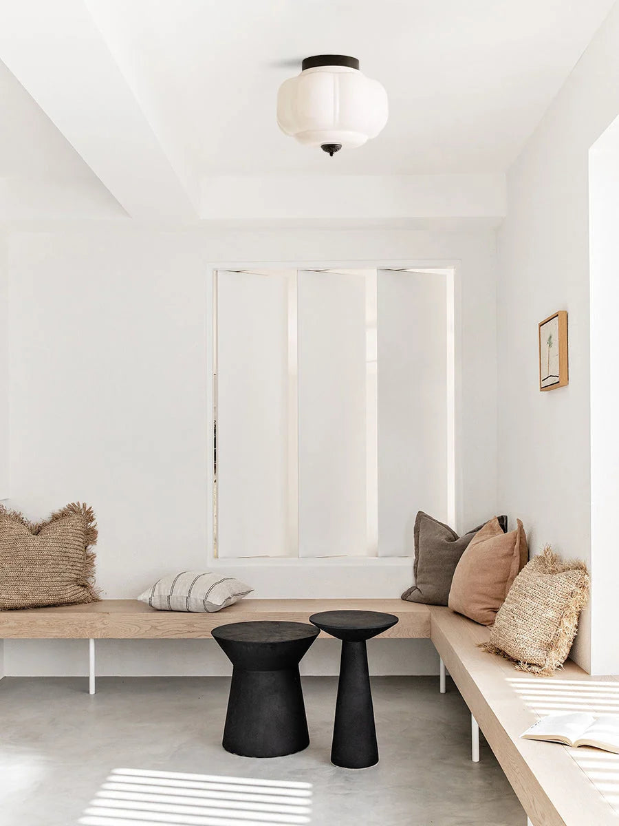 Ceiling Lamp Milk Glass Semi-Flush Soft Diffusing