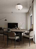Ceiling Lamp Milk Glass Semi-Flush Soft Diffusing
