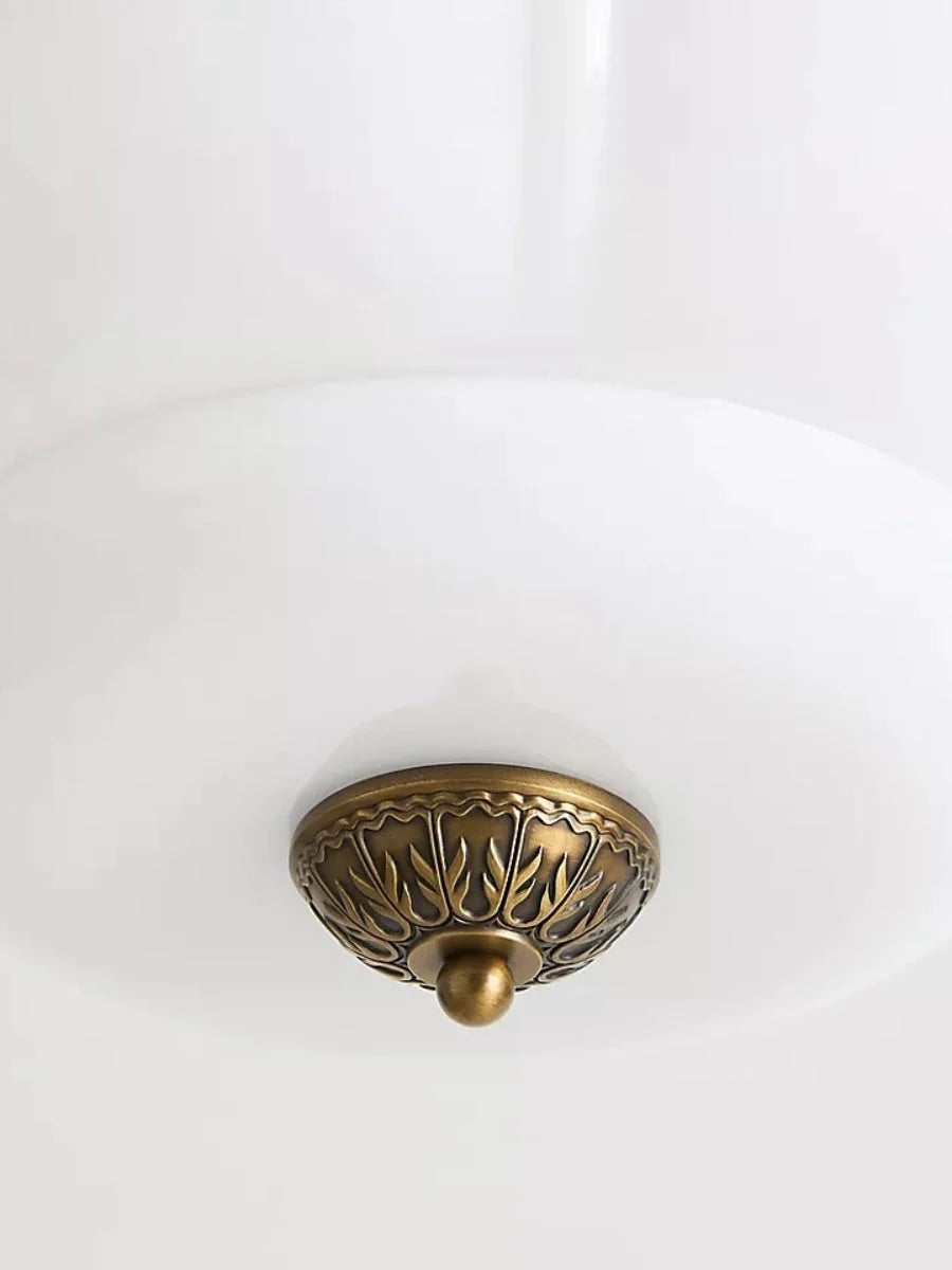 Ceiling Lamp Milk Glass Semi-Flush Soft Diffusing