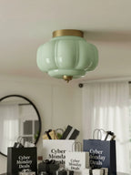 Ceiling Lamp Milk Glass Semi-Flush Soft Diffusing