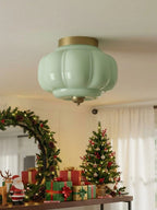 Ceiling Lamp Milk Glass Semi-Flush Soft Diffusing
