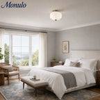 Ceiling Lamp Milk Glass Semi-Flush Soft Diffusing