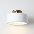 Ceiling Lamp Porcelain Round Low Profile Soft Diffused Light